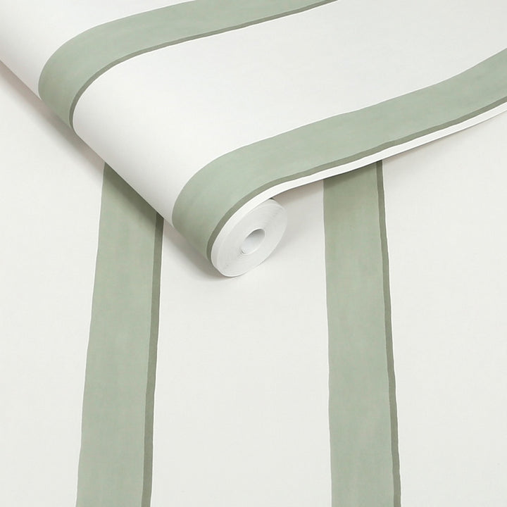 Next Green Painted Stripe Wallpaper