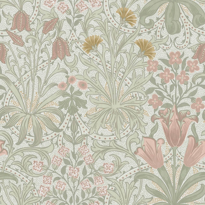 William Morris Woodland Weeds Peony & Sage Wallpaper