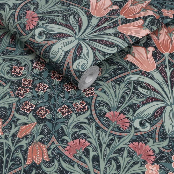 William Morris Woodland Weeds Midnight Wallpaper