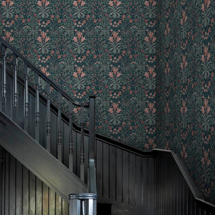 William Morris Woodland Weeds Midnight Wallpaper