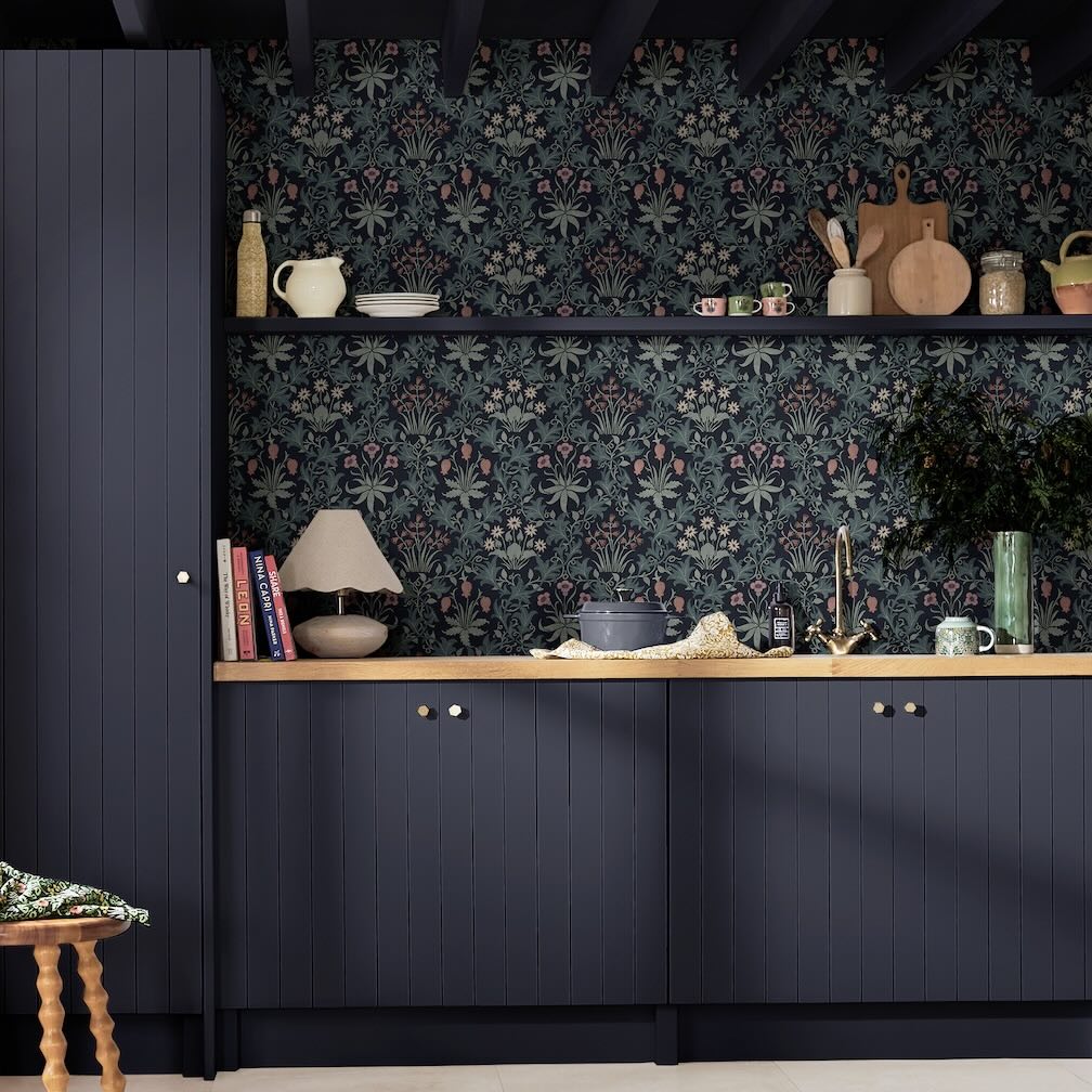 William Morris Celandine Midnight Wallpaper