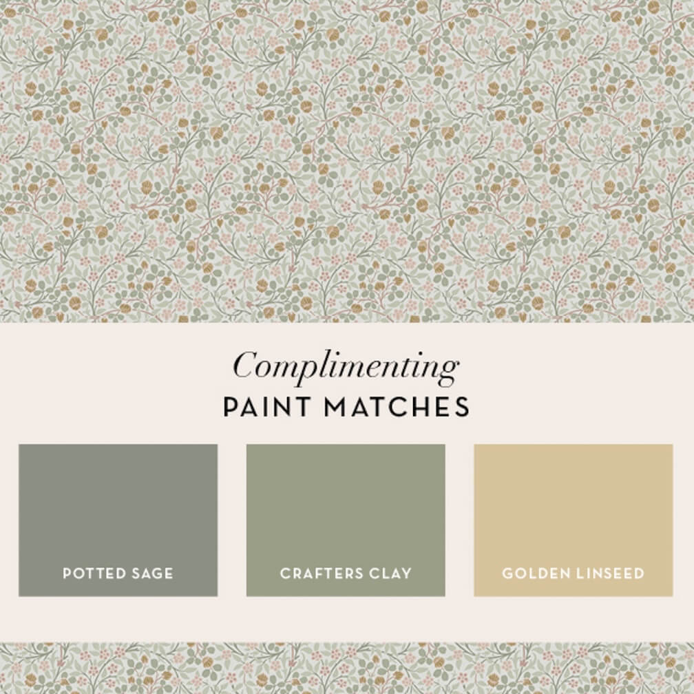 William Morris Clover Spring Peony & Sage Wallpaper