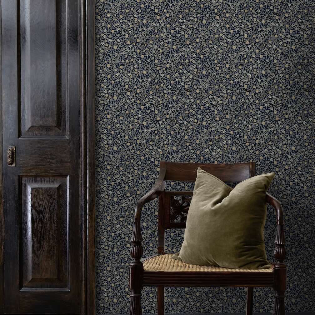 William Morris Clover Midnight Wallpaper