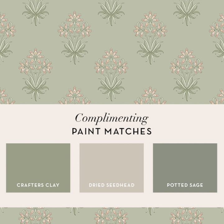 William Morris Hyacinth Flower Peony & Sage Wallpaper