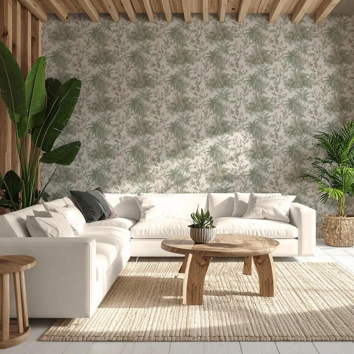 Boutique Bali Sage & Rose Wallpaper