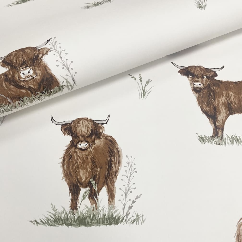 Catherine Lansfield Angus Highland Cow Wallpaper