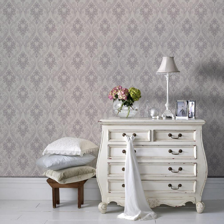 Superfresco Royale Lilac & White Wallpaper
