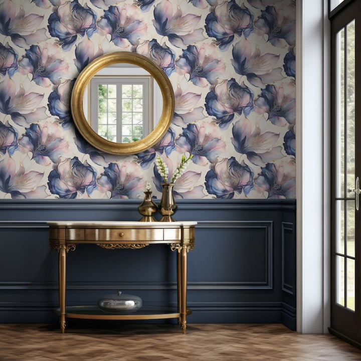 Muriva Elysian Floral  Multi/Gold Metallic Wallpaper