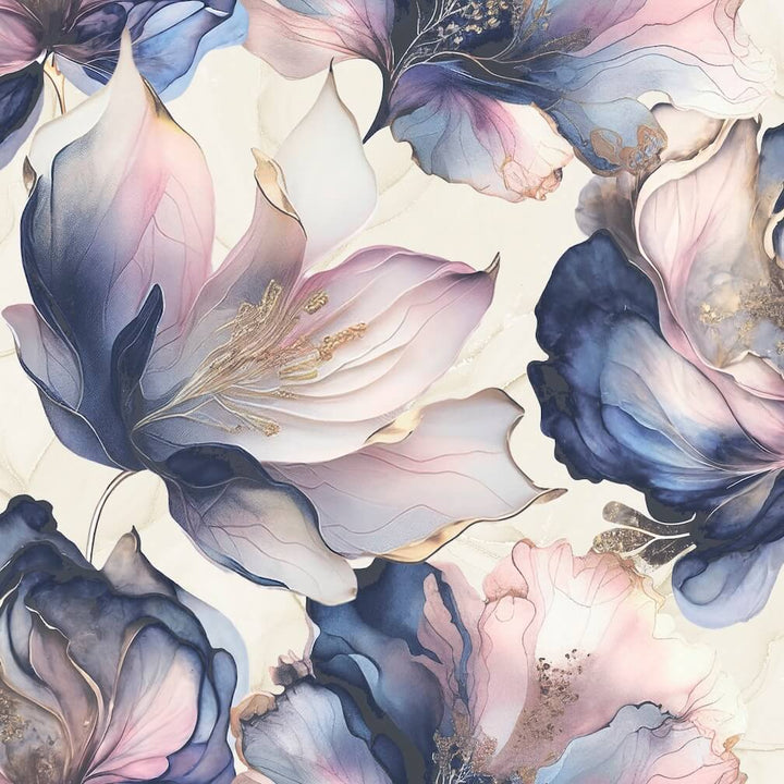 Muriva Elysian Floral  Multi/Gold Metallic Wallpaper