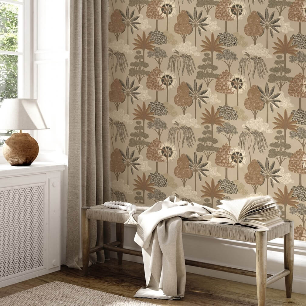 Belgravia Akiko Floral Beige Wallpaper