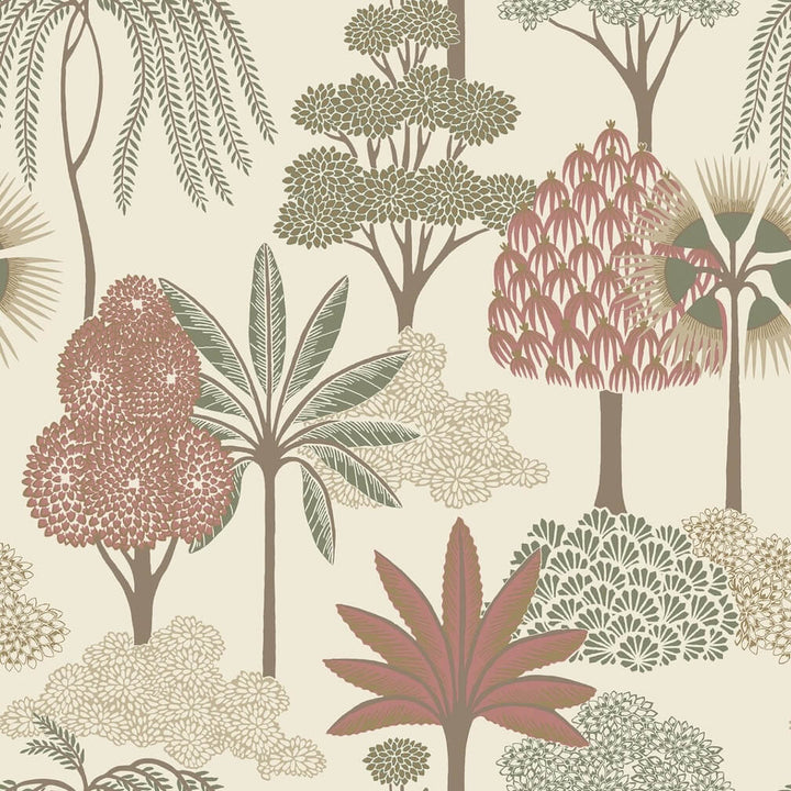 Belgravia Akiko Floral Pink / Green Wallpaper