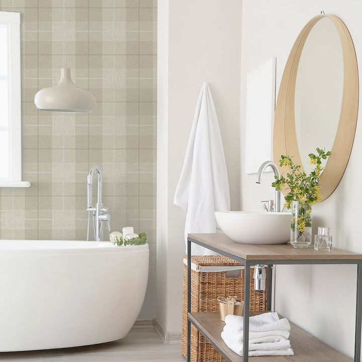 Arthouse Country Tartan Taupe Wallpaper