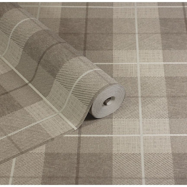 Arthouse Country Tartan Taupe Wallpaper
