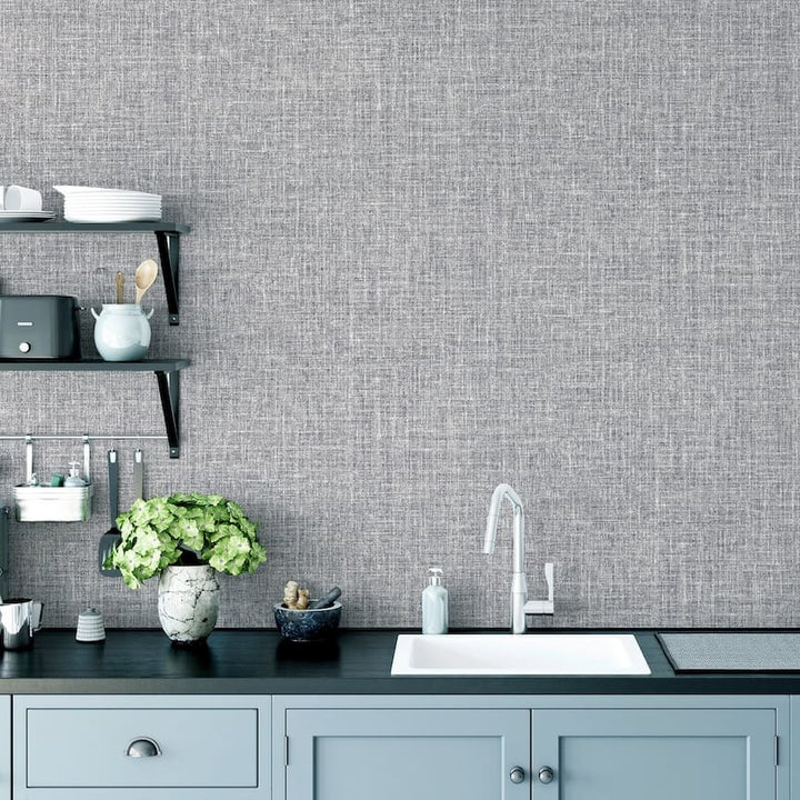 Arthouse Luxe Hessian Mid Grey Wallpaper