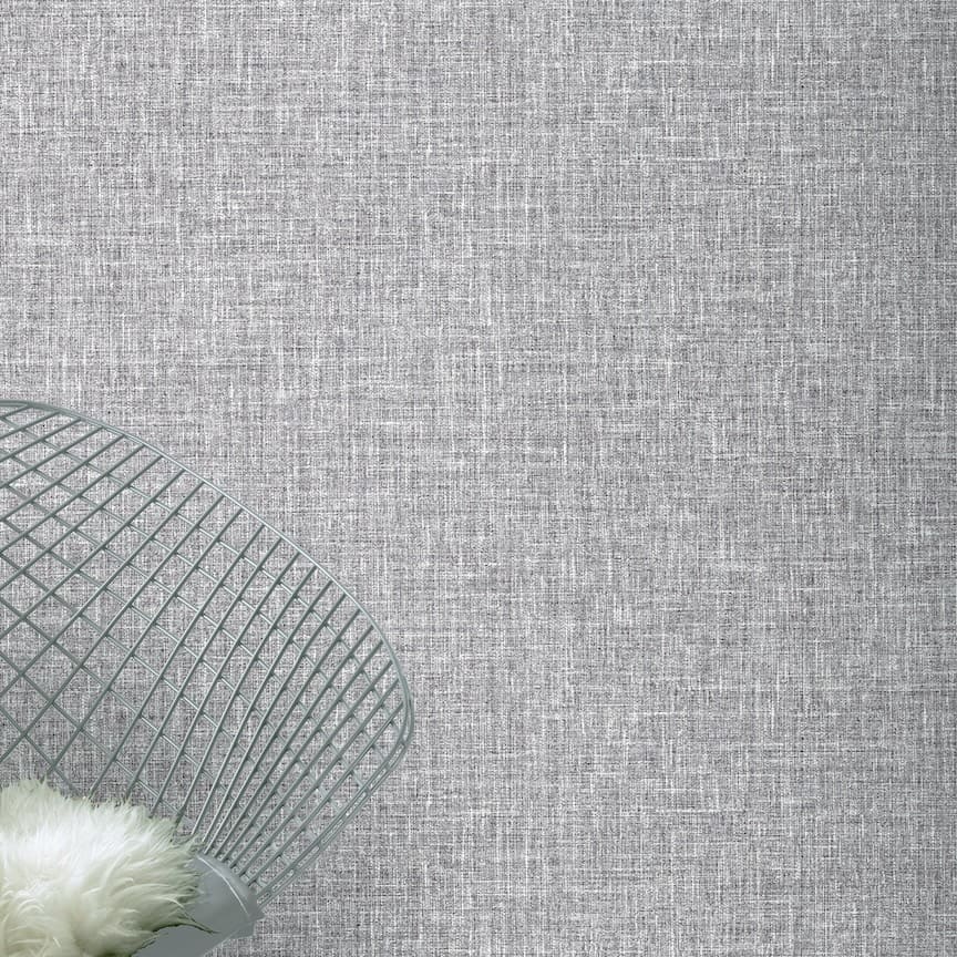 Arthouse Luxe Hessian Mid Grey Wallpaper