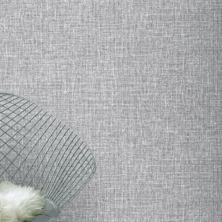 Arthouse Luxe Hessian Mid Grey Wallpaper