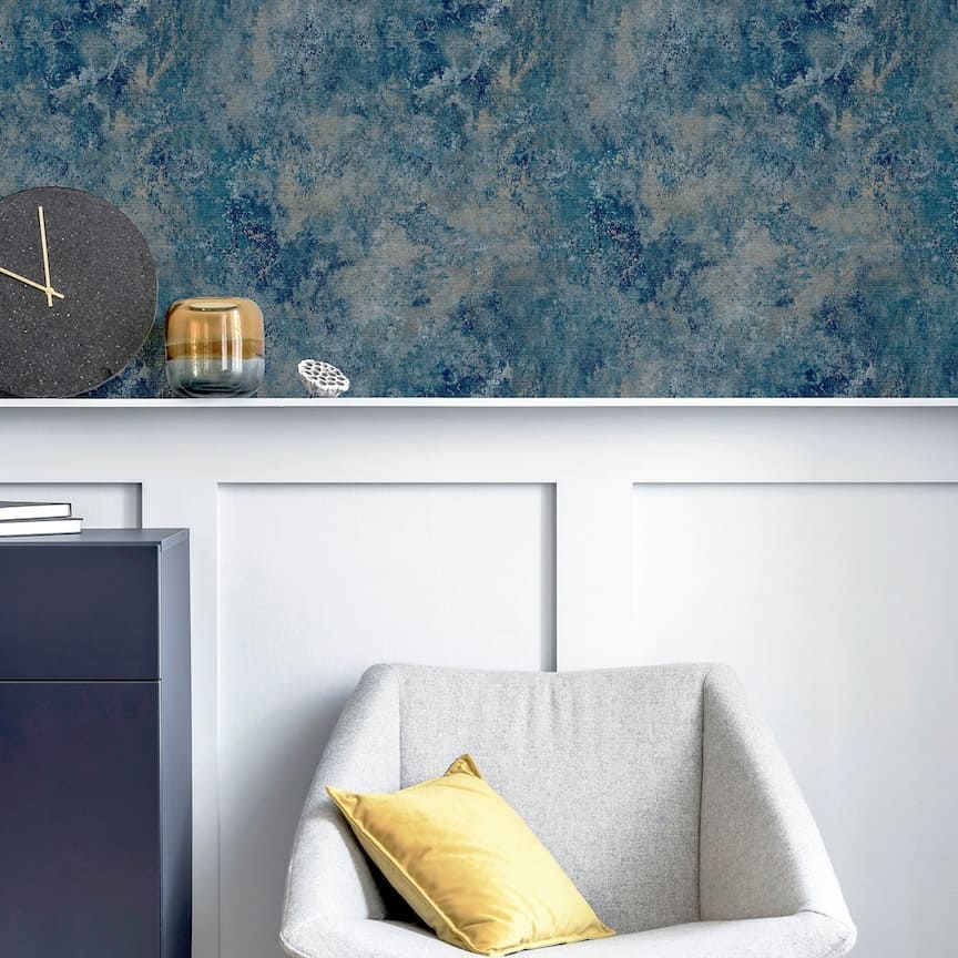Arthouse Modern Raffia Navy & Natural Wallpaper