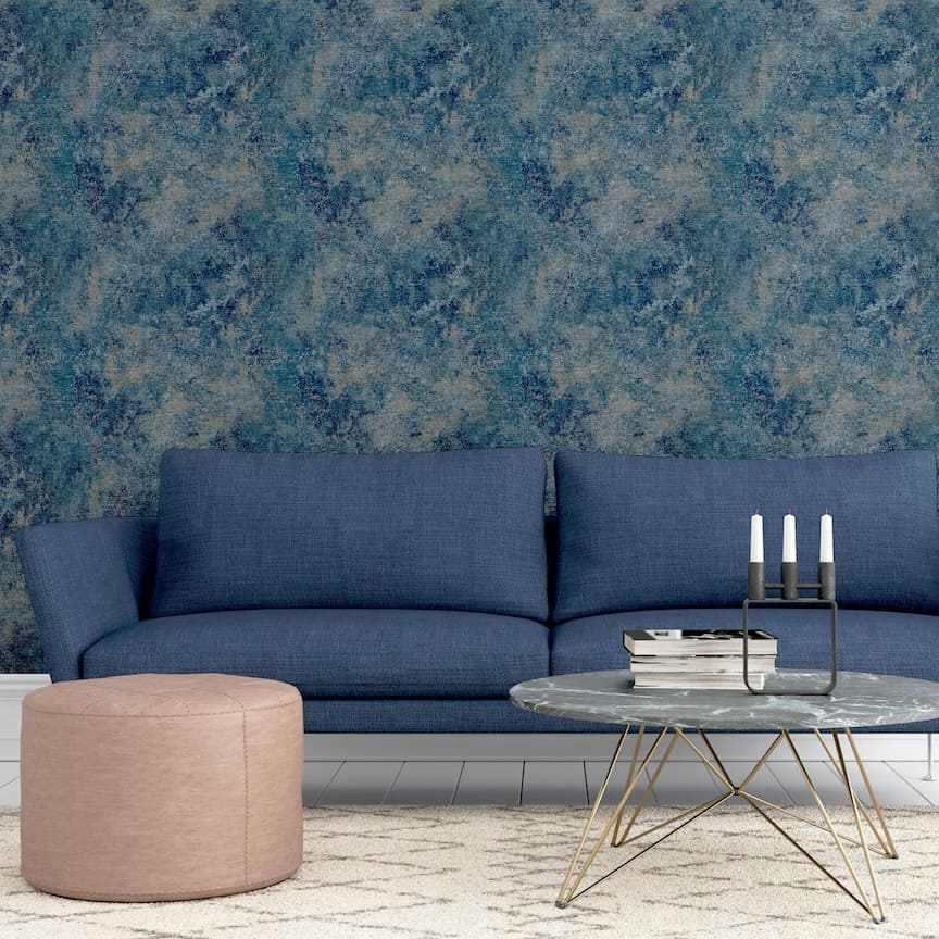 Arthouse Modern Raffia Navy & Natural Wallpaper