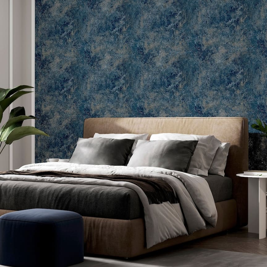 Arthouse Modern Raffia Navy & Natural Wallpaper
