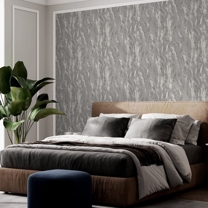 Arthouse Luxe Texture Pewter Wallpaper