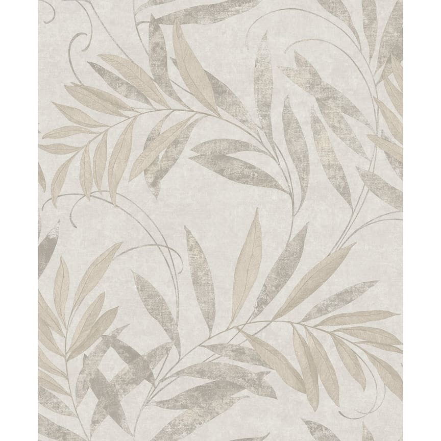 Arthouse Luxury Leaf Soft Silver Wallpaper