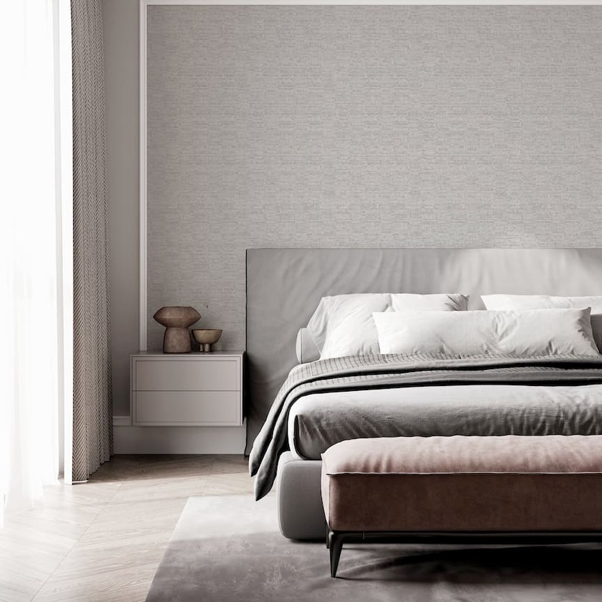 Arthouse Luxury Plain Soft Silver Wallpaper