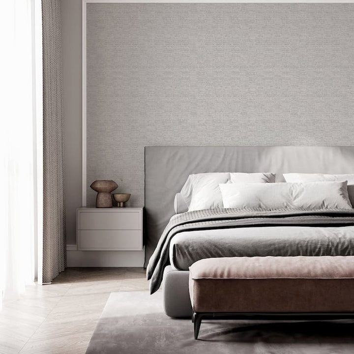 Arthouse Luxury Plain Soft Silver Wallpaper