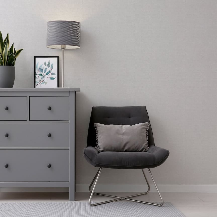 Arthouse Luxury Plain Soft Silver Wallpaper