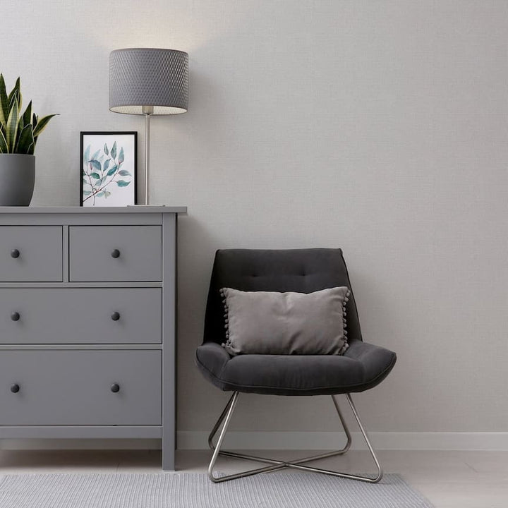 Arthouse Luxury Plain Soft Silver Wallpaper