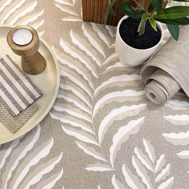 Belgravia Langdale Leaf Beige Wallpaper