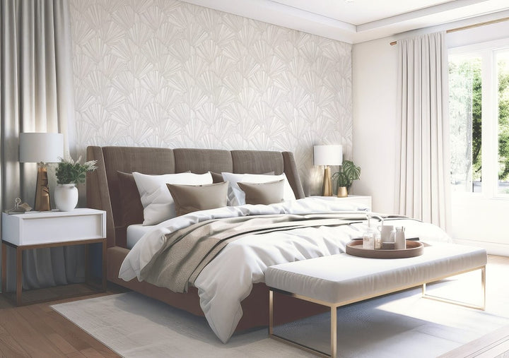 Belgravia Allegra Geometric White Wallpaper