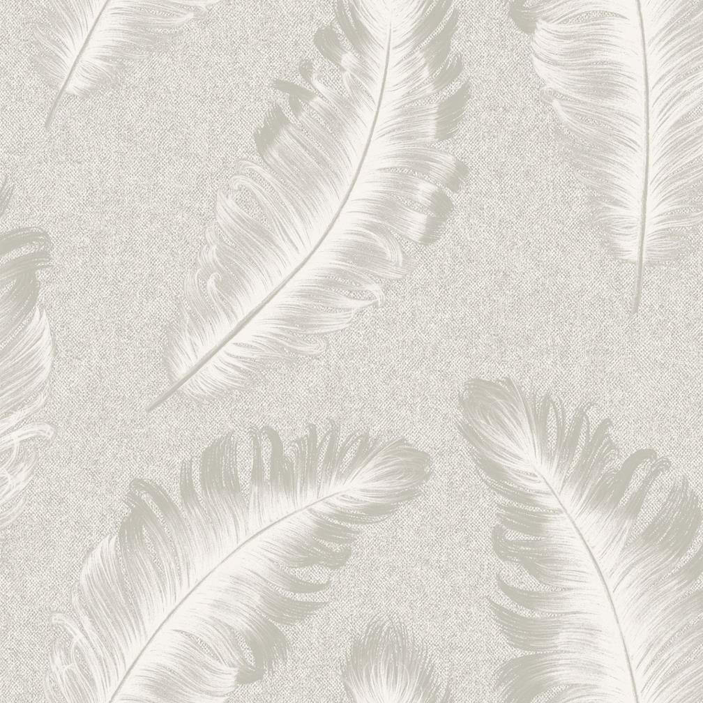 Belgravia Ciara Feather Soft Silver Wallpaper