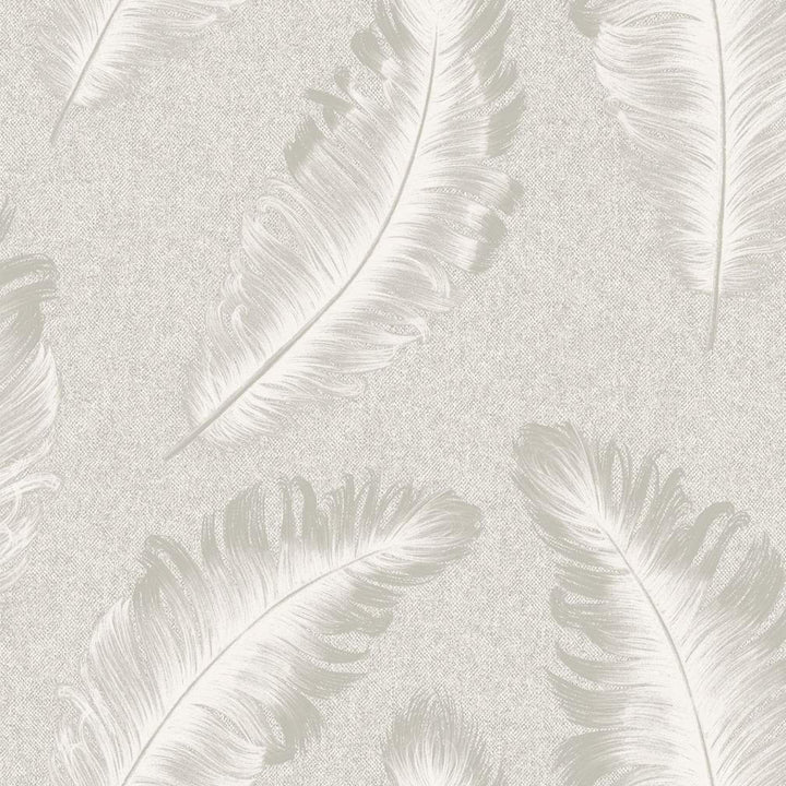 Belgravia Ciara Feather Soft Silver Wallpaper