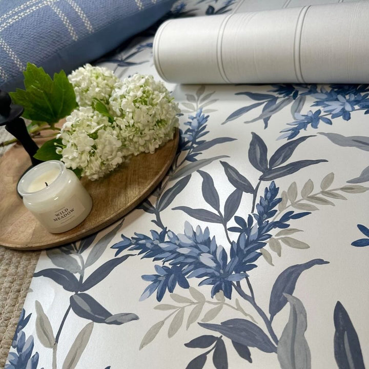Belgravia Olivia Floral Blue Wallpaper