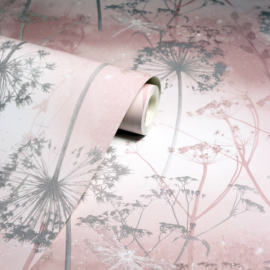 Arthouse Damselfly Blush Wallpaper