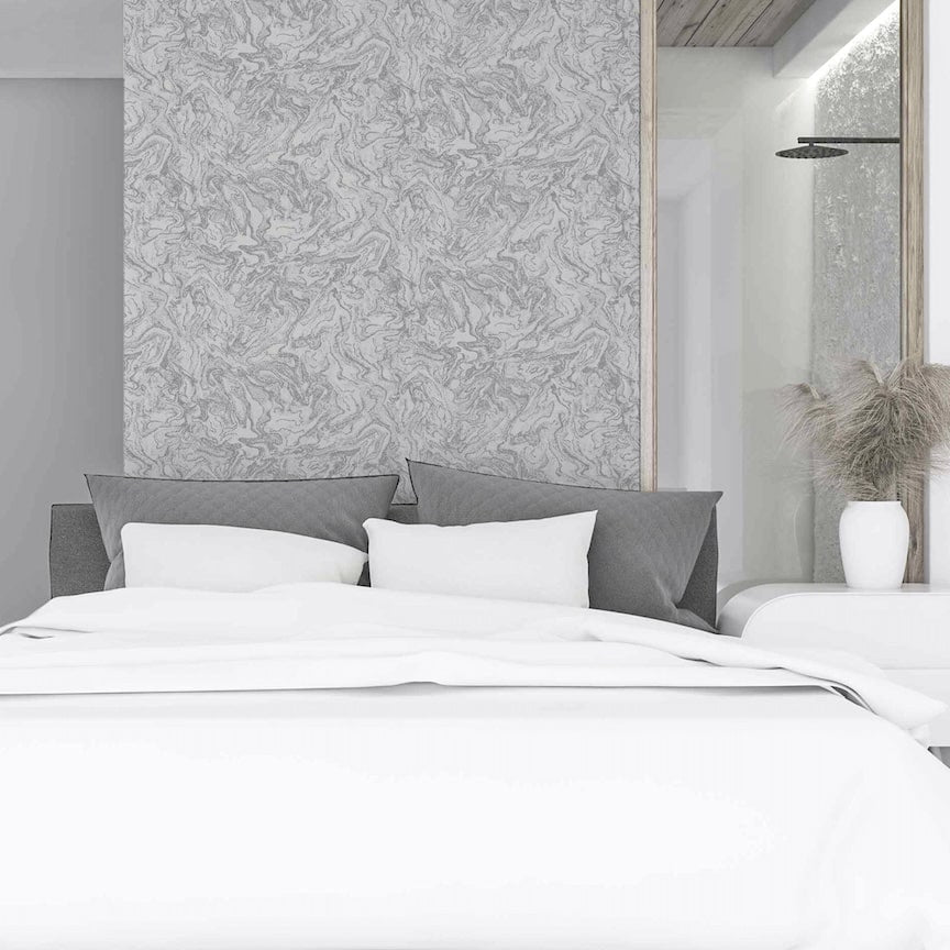 Arthouse Liquid Marble Grey Wallpaper