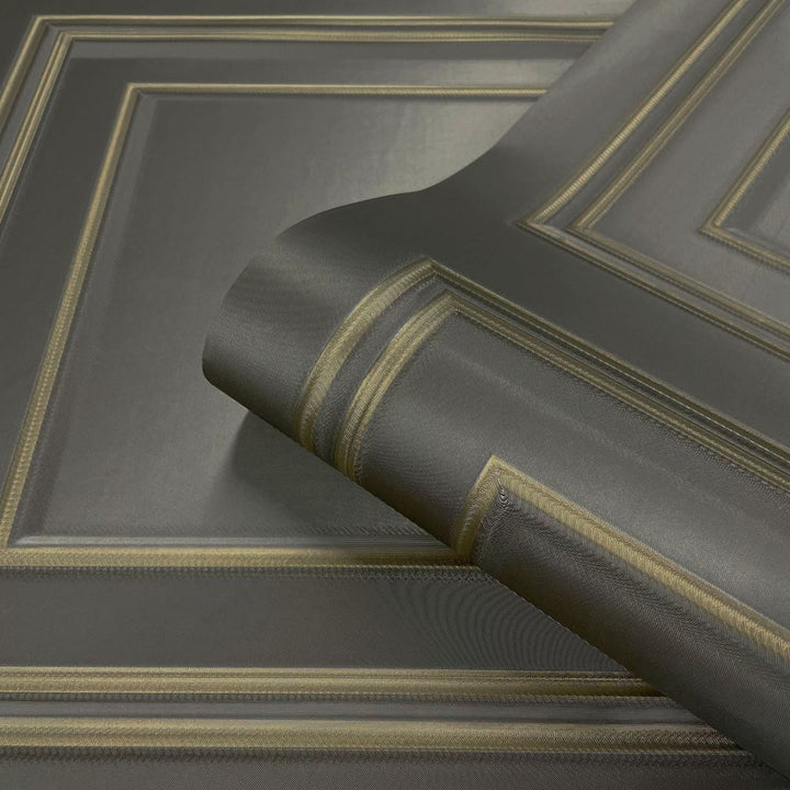 Belgravia Amara Panel Gold & Gunmetal Wallpaper