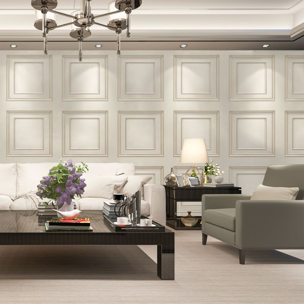 Belgravia Amara Panel Cream & Soft Gold Wallpaper