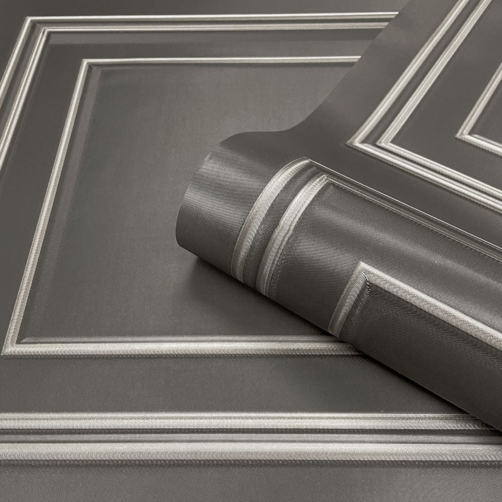 Belgravia Amara Panel Silver & Gunmetal Wallpaper