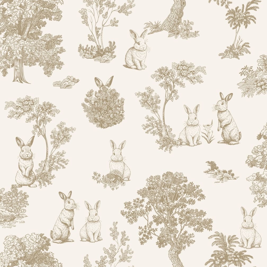 Muriva Sweet Dreams Bunny Toile Cream Wallpaper
