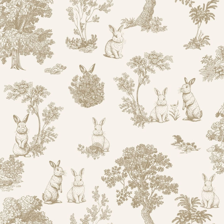 Muriva Sweet Dreams Bunny Toile Cream Wallpaper