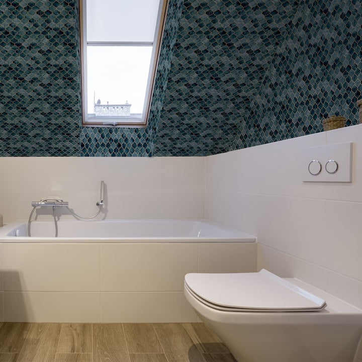 Tegula Teal Copper Contour Wallpaper