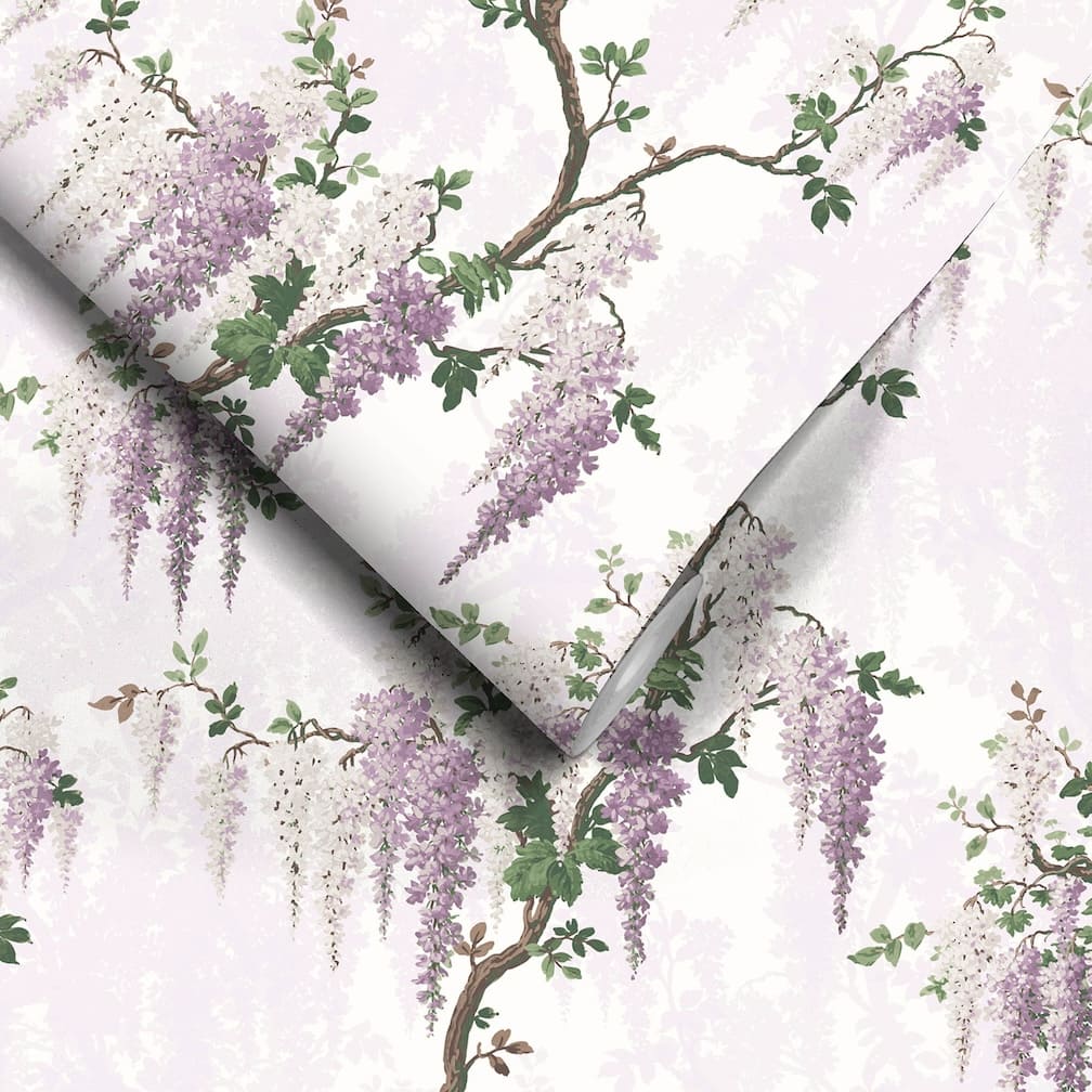 Woodchip & Magnolia Wisteria Lilac Wallpaper