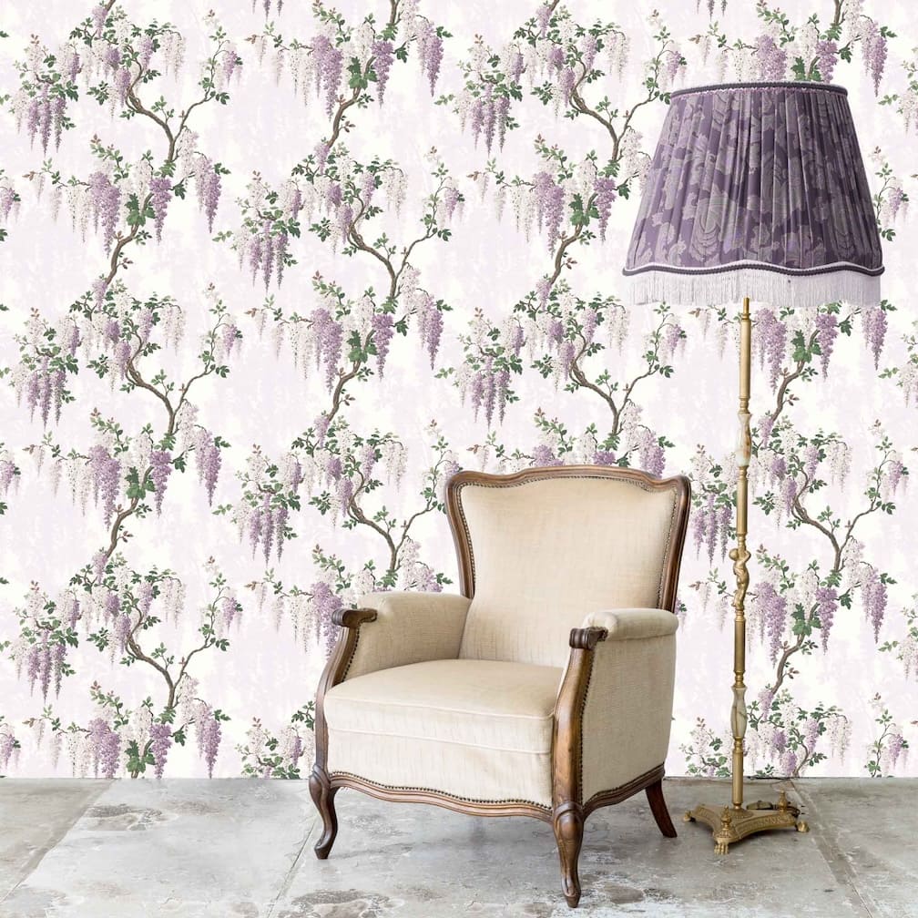 Woodchip & Magnolia Wisteria Lilac Wallpaper