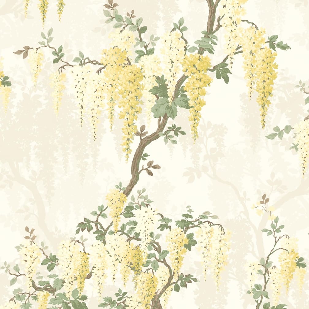 Woodchip & Magnolia Wisteria in Lemon Yellow Wallpaper