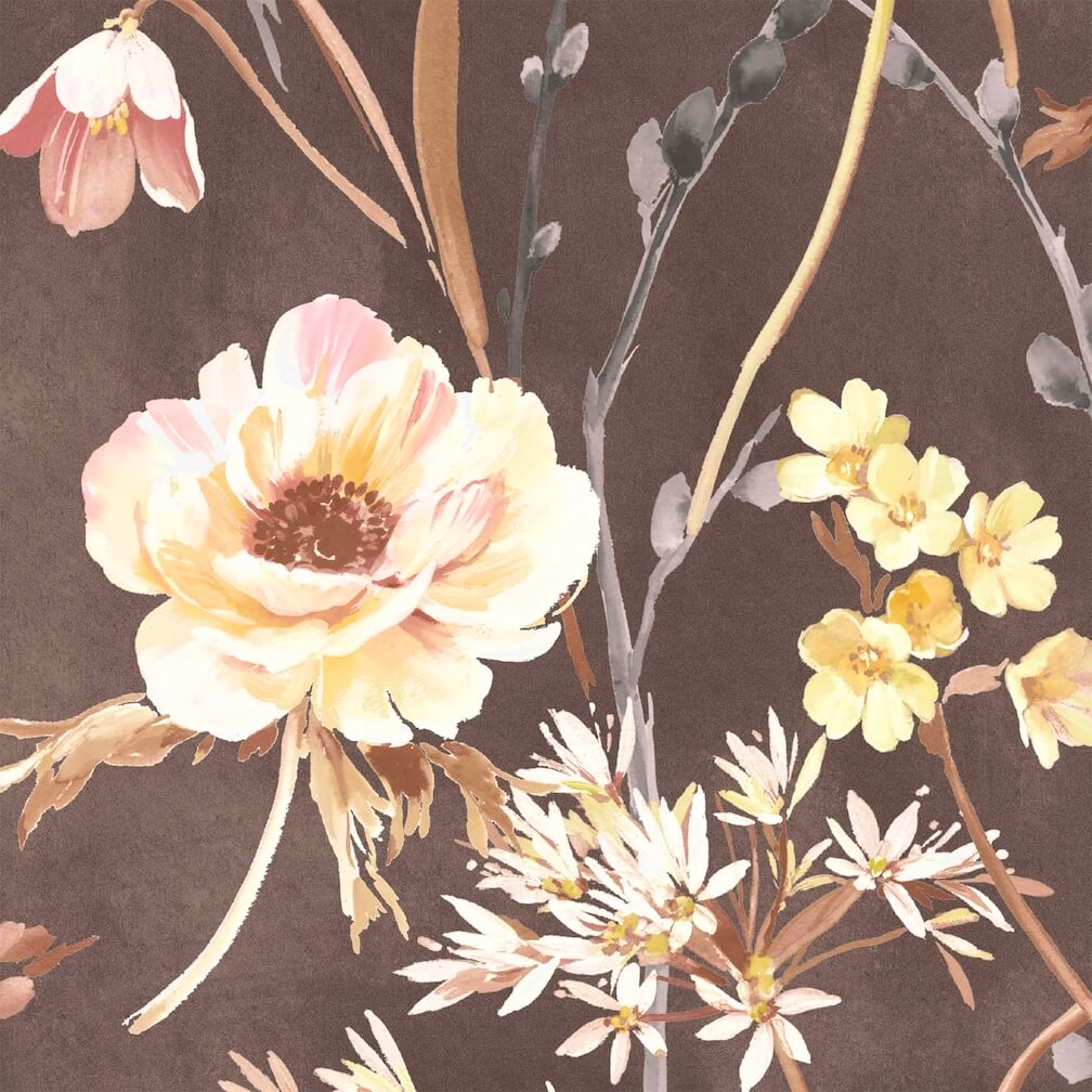 Woodchip & Magnolia Maytime Vintage Brown Wallpaper