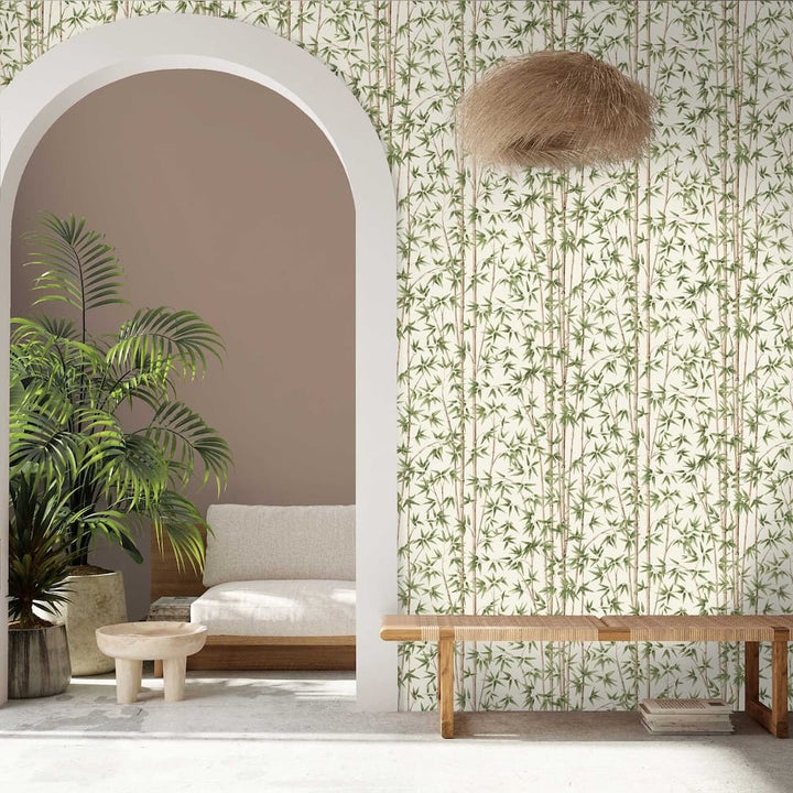 Woodchip & Magnolia Bamboozle Sage Wallpaper