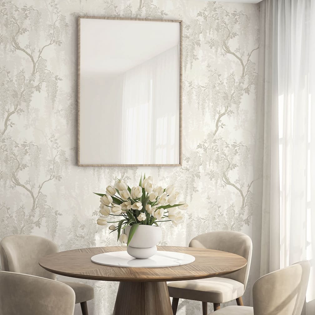 Woodchip & Magnolia Wisteria Magnolia Wallpaper