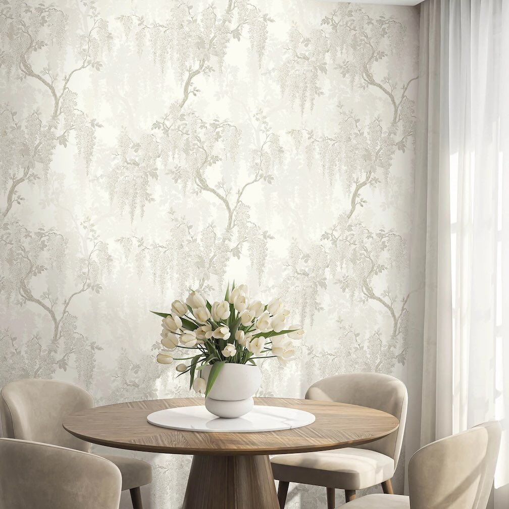 Woodchip & Magnolia Wisteria Magnolia Wallpaper