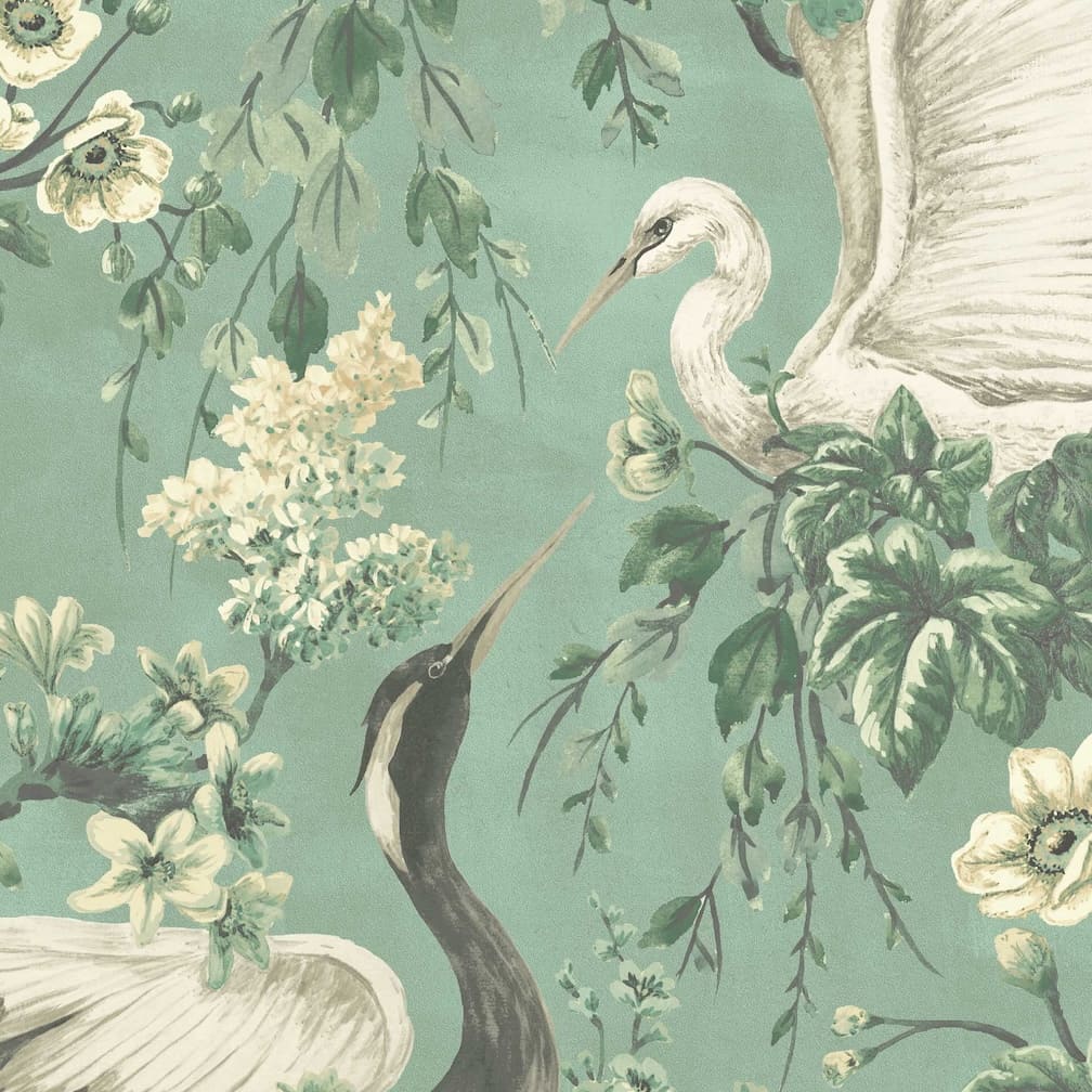 Woodchip & Magnolia Maurice Duck Moss Green Wallpaper